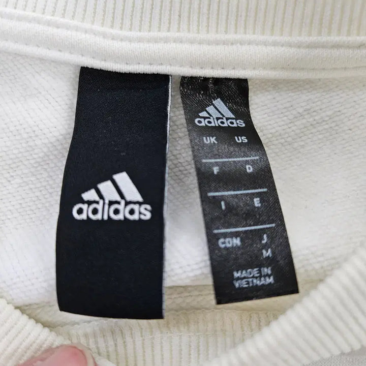 [BUNJANG] Adidas Big Logo Ivory Sweatshirt / [M] 아디다스 빅로고 아이보리 맨투맨 0115YH1