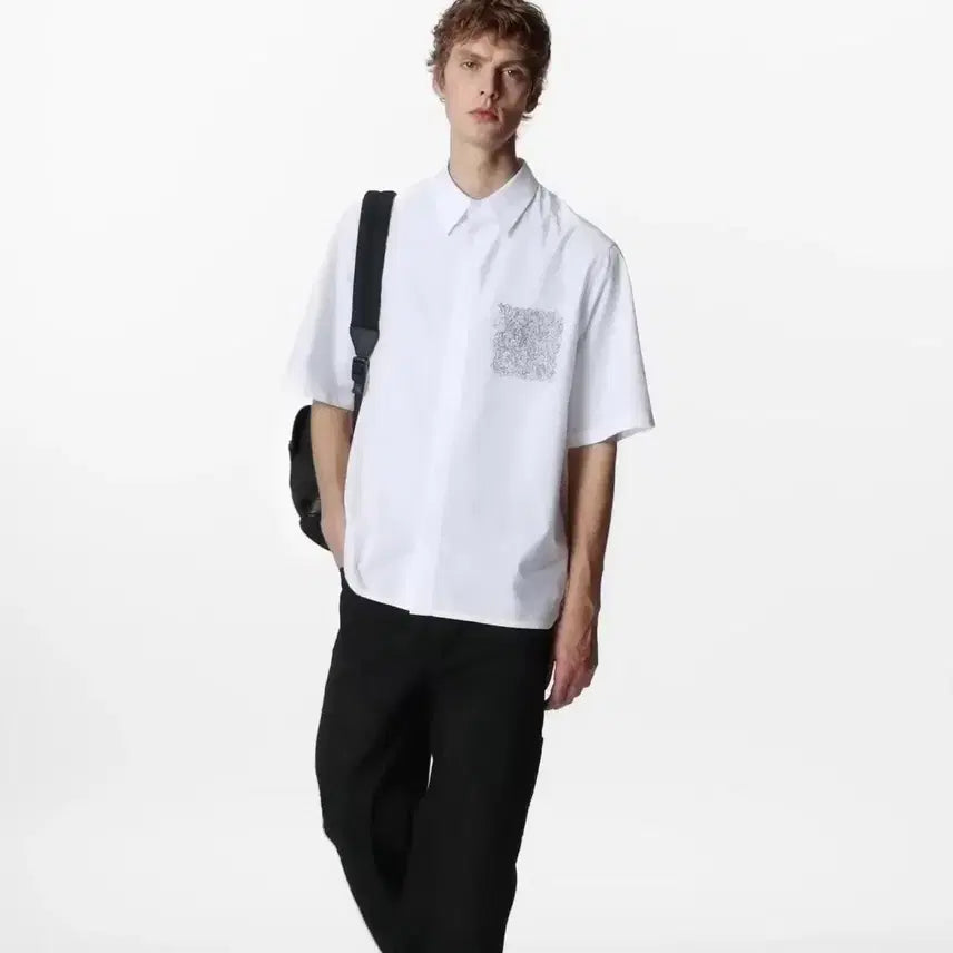 [BUNJANG] Louis Vuitton Monogram Graffiti Box Print Short Sleeve Shirt / 루이비통 모노그램 그래피티 박스 프린팅 반팔 셔츠