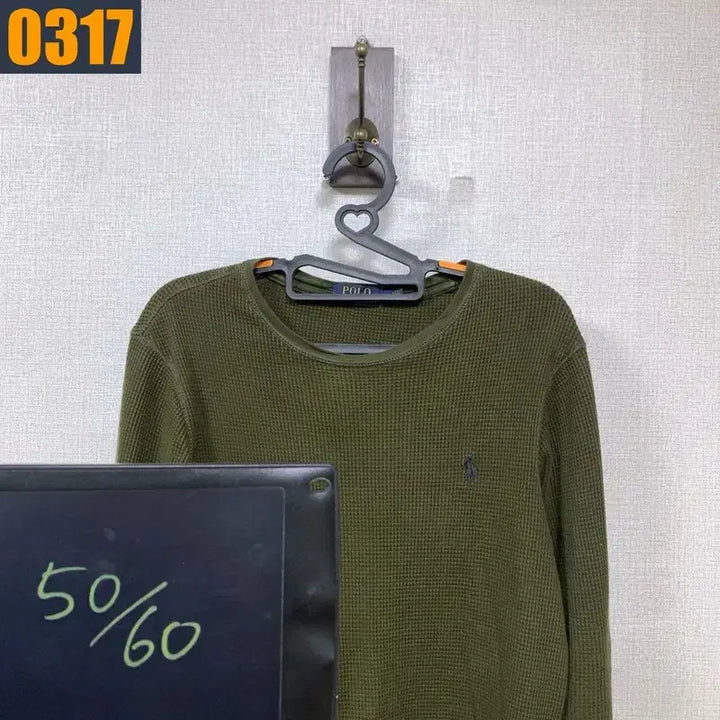 [BUNJANG] Polo Ralph Lauren Khaki Waffle Long Sleeve T-shirt L / 100 POLO 폴로 랄프로렌 카키 와플 롱슬리브 티셔츠 L