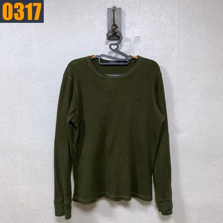 [BUNJANG] Polo Ralph Lauren Khaki Waffle Long Sleeve T-shirt L / 100 POLO 폴로 랄프로렌 카키 와플 롱슬리브 티셔츠 L