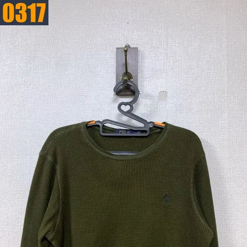 [BUNJANG] Polo Ralph Lauren Khaki Waffle Long Sleeve T-shirt L / 100 POLO 폴로 랄프로렌 카키 와플 롱슬리브 티셔츠 L