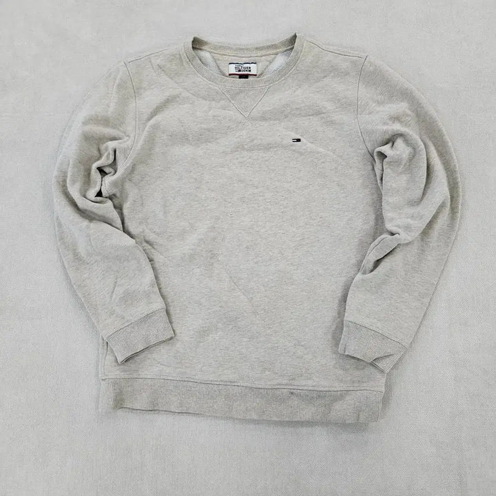 [BUNJANG] Tommy Hilfiger Fleece Beige Small Logo Sweatshirt / [L/G] 타미힐피거 기모 베이지 스몰로고 맨투맨 0115YH1