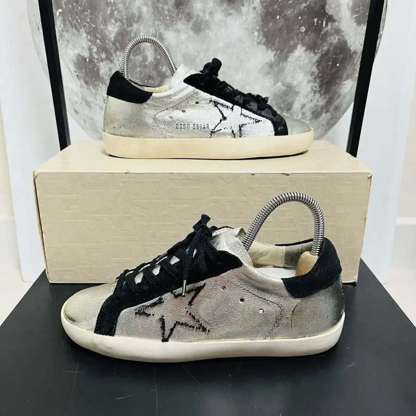 [BUNJANG] Golden Goose Silver Black Sneakers (Size 35) / 정품 35) 골든구스 립오프 실버 블랙 스니커즈 225~230