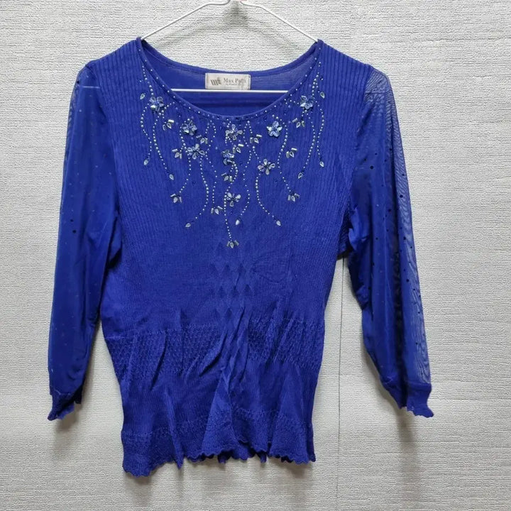 [BUNJANG] Embellished Knit Top / 마013 큐빅 장식 니트 티셔츠