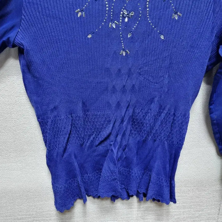 [BUNJANG] Embellished Knit Top / 마013 큐빅 장식 니트 티셔츠