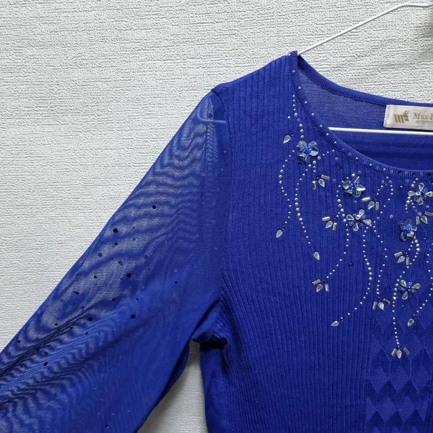 [BUNJANG] Embellished Knit Top / 마013 큐빅 장식 니트 티셔츠
