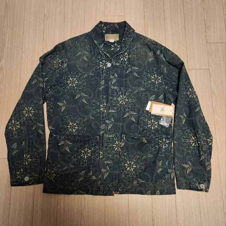 [BUNJANG] RRL Indigo Print Woven Overshirt L / 더블알엘 rrl 인디고 프린트 우븐 오버셔츠 L