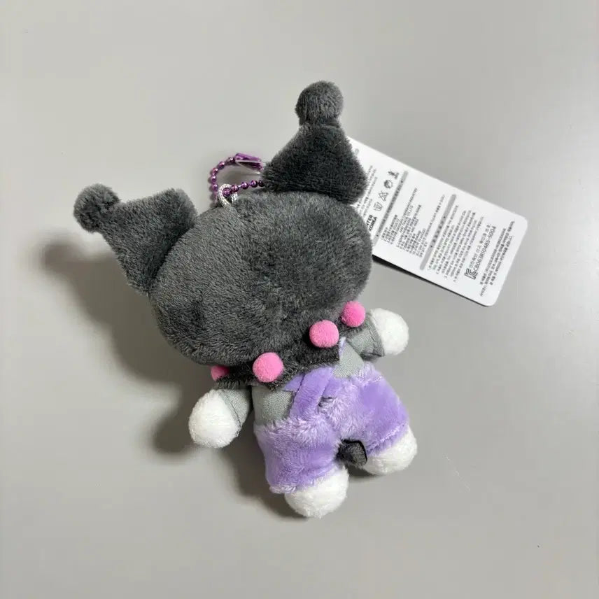 [BUNJANG] Sanrio Kuromi Overalls Bag Charm Keyring / 정품 산리오 쿠로미 멜빵 인형가방걸이 키링