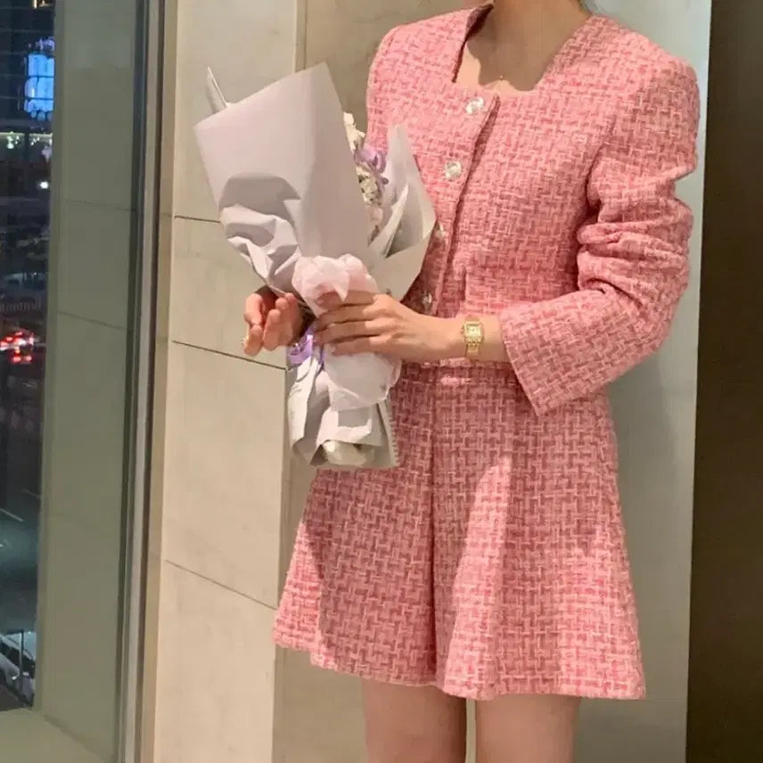 [BUNJANG] By Cienny Matilda Tweed Jacket (Pink) / *마지막가격내림*바이씨니 마틸다트위드자켓 (핑크)