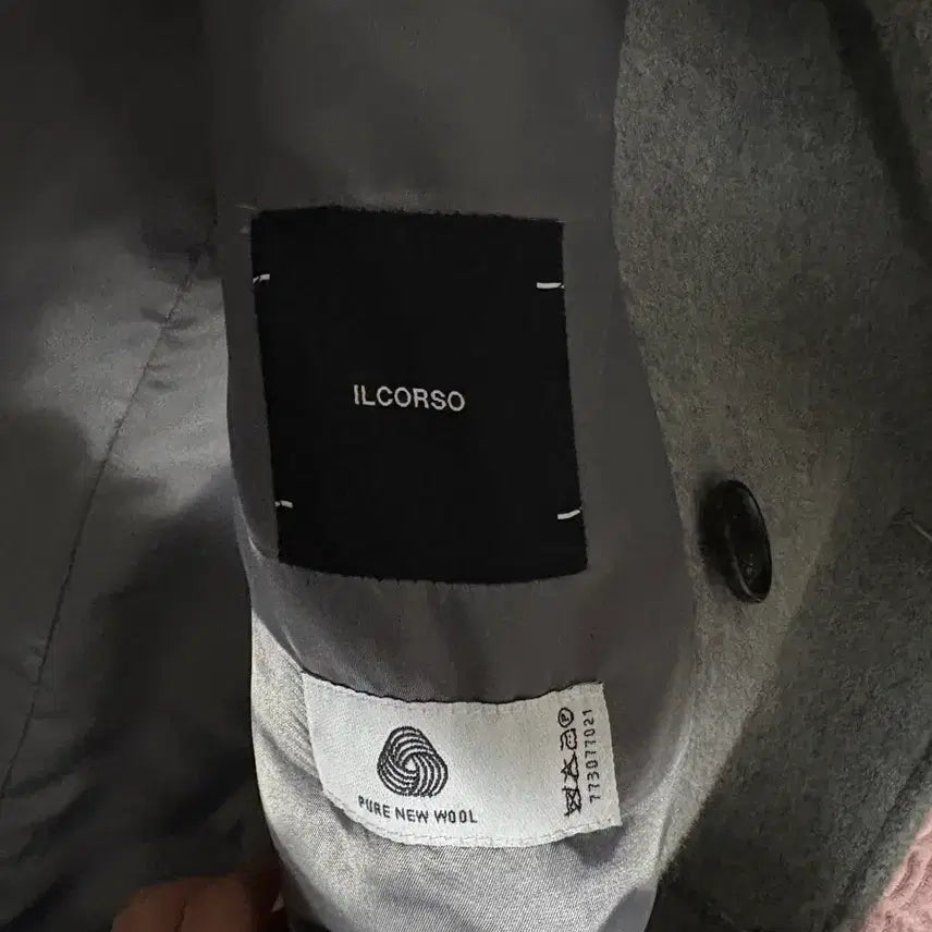 [BUNJANG] Il Corso Daddy Fit Gray Wool Double Coat / 일꼬르소 대디핏 그레이 코트