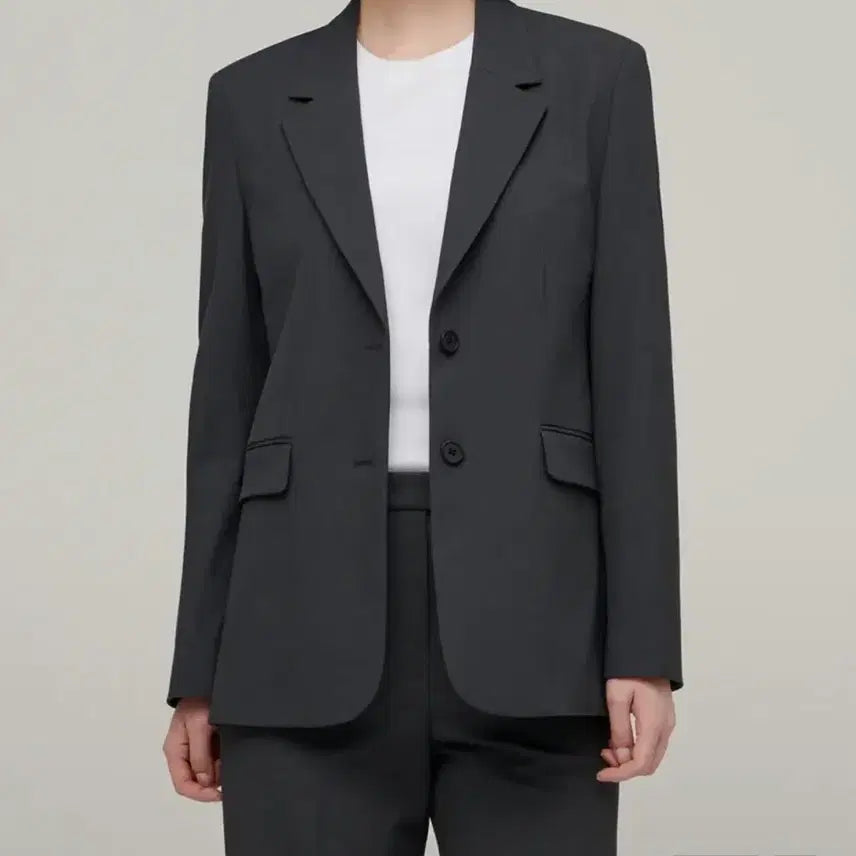 [BUNJANG] Musinsa Standard Women Basic Blazer Gray / 무신사스탠다드우먼 베이직 블레이저 그레이