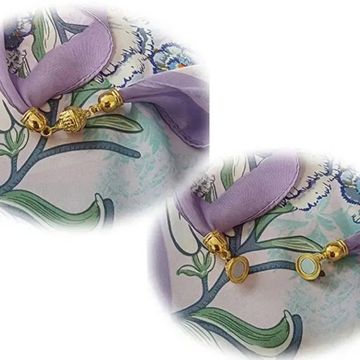 [BUNJANG] Purple Blue Print Scarf / 퍼플 블루 프린트스카프(새상품)