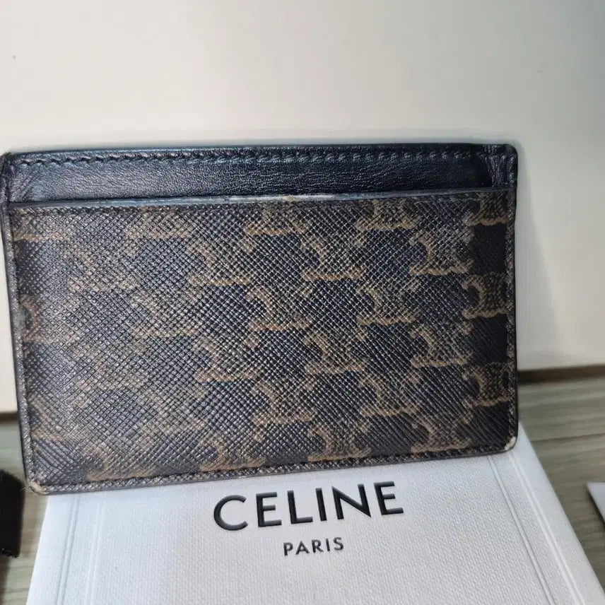 [BUNJANG] Celine Triomphe Canvas and Calfskin Card Holder / 셀린느 정품 트리옹프 캔버스 카프스킨 카드 홀더 카드지갑 풀박스 판매합니