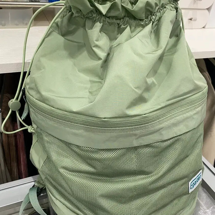 [BUNJANG] E. Garden Drawstring Backpack Mint / 새제품 에가든 드로스트링 백팩 민트
