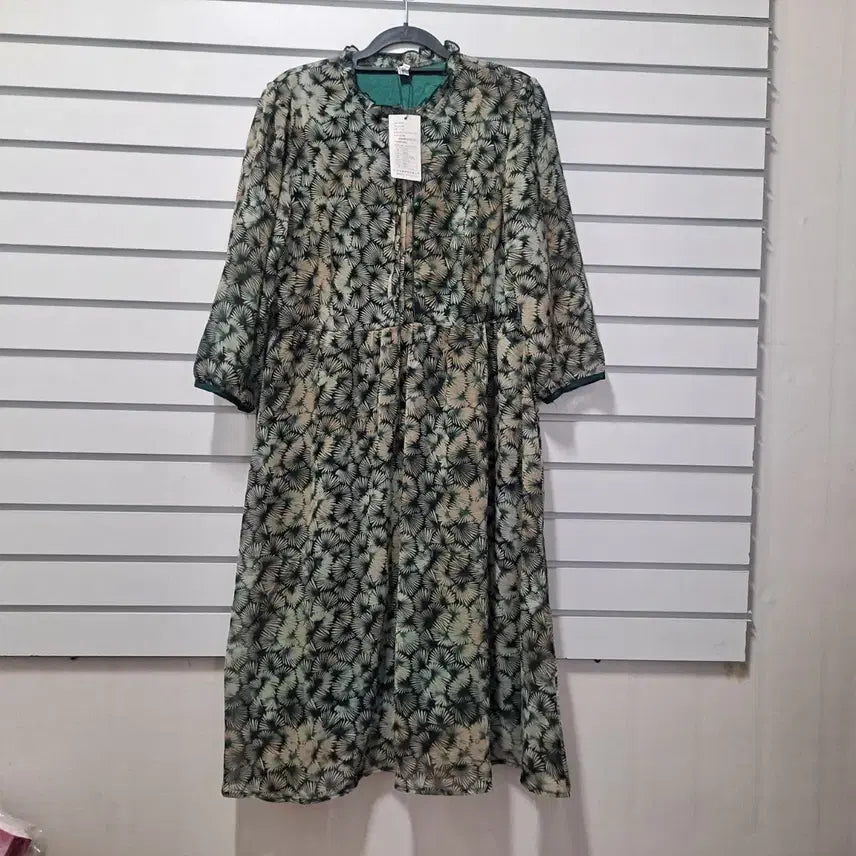 [BUNJANG] Unused Green Pattern Long Dress / 여성 그린패턴 미사용 롱원피스66/옷장꾸미기