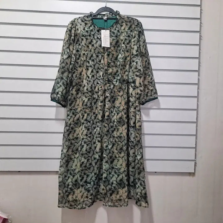[BUNJANG] Unused Green Pattern Long Dress / 여성 그린패턴 미사용 롱원피스66/옷장꾸미기