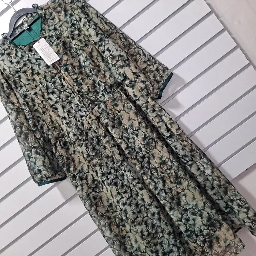 [BUNJANG] Unused Green Pattern Long Dress / 여성 그린패턴 미사용 롱원피스66/옷장꾸미기