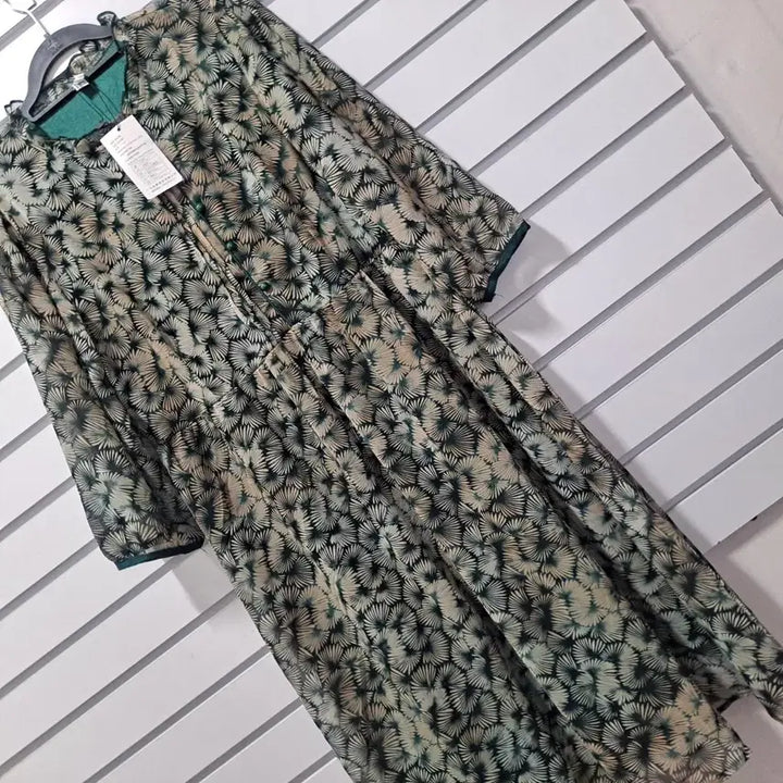 [BUNJANG] Unused Green Pattern Long Dress / 여성 그린패턴 미사용 롱원피스66/옷장꾸미기