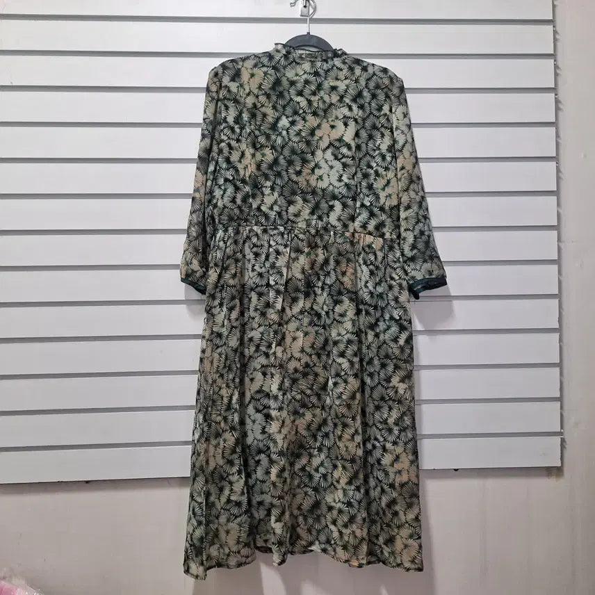 [BUNJANG] Unused Green Pattern Long Dress / 여성 그린패턴 미사용 롱원피스66/옷장꾸미기