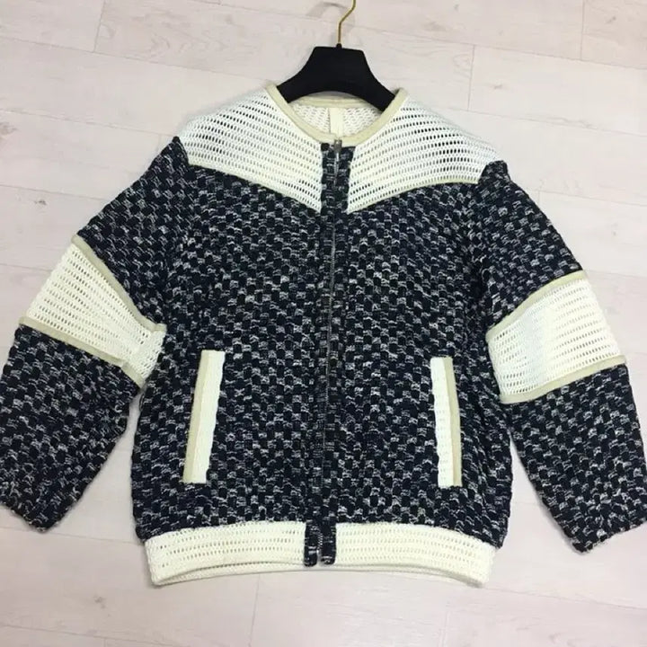[BUNJANG] IRO Oversized Tweed Zip-up Jacket / IRO 이로 정품 오버핏 트위드 네오플렌 집업점퍼 (34사이즈)