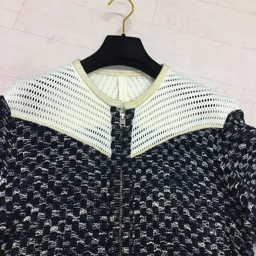 [BUNJANG] IRO Oversized Tweed Zip-up Jacket / IRO 이로 정품 오버핏 트위드 네오플렌 집업점퍼 (34사이즈)