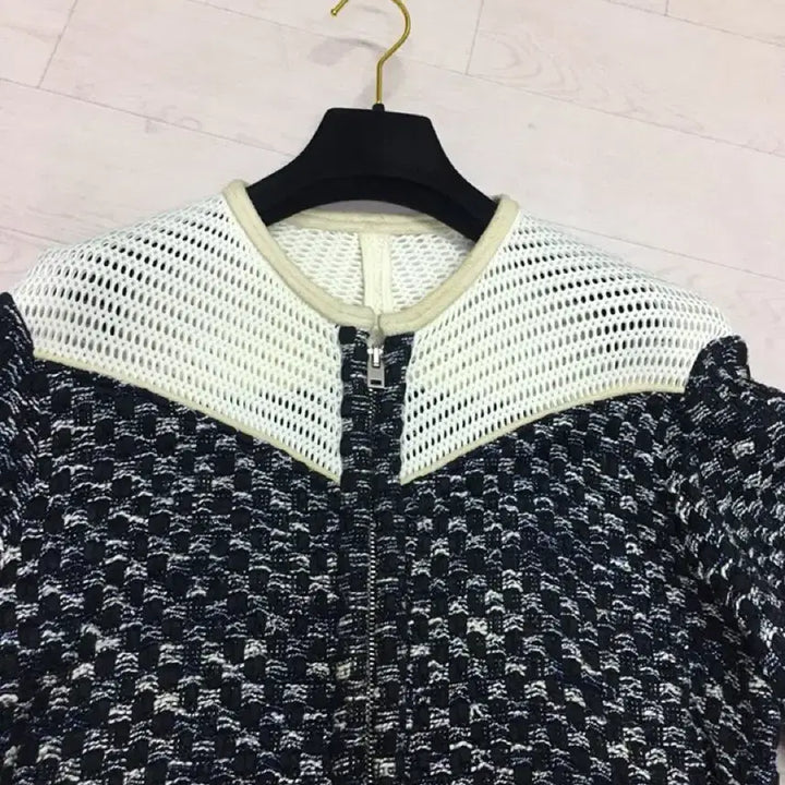 [BUNJANG] IRO Oversized Tweed Zip-up Jacket / IRO 이로 정품 오버핏 트위드 네오플렌 집업점퍼 (34사이즈)
