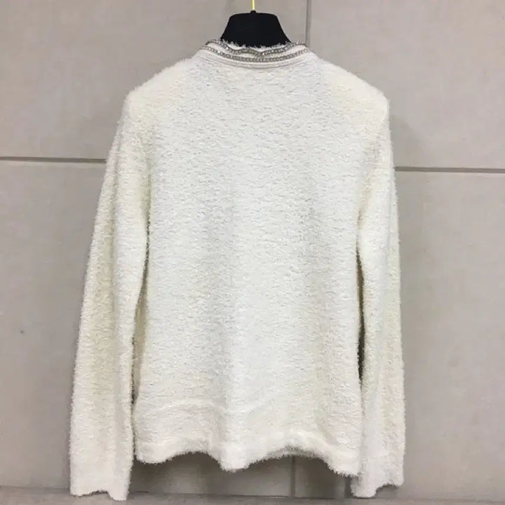 [BUNJANG] Self-Portrait Embellished V-Neck Tweed Jacket - Ivory / 셀프포트레이트 정품 보석장식 브이넥 트위드 자켓 아이보리