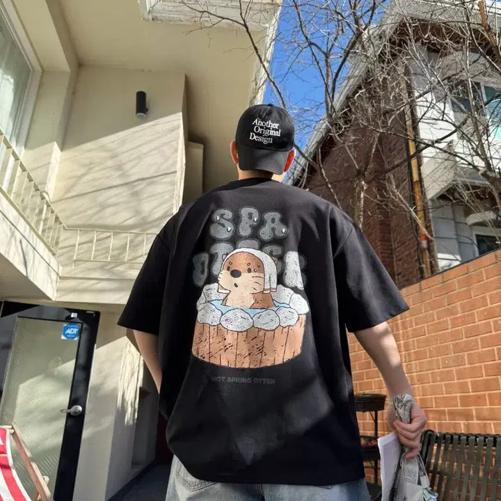 [BUNJANG] Oncheon Sudal Short-Sleeve T-shirt / 온천수달 반팔티