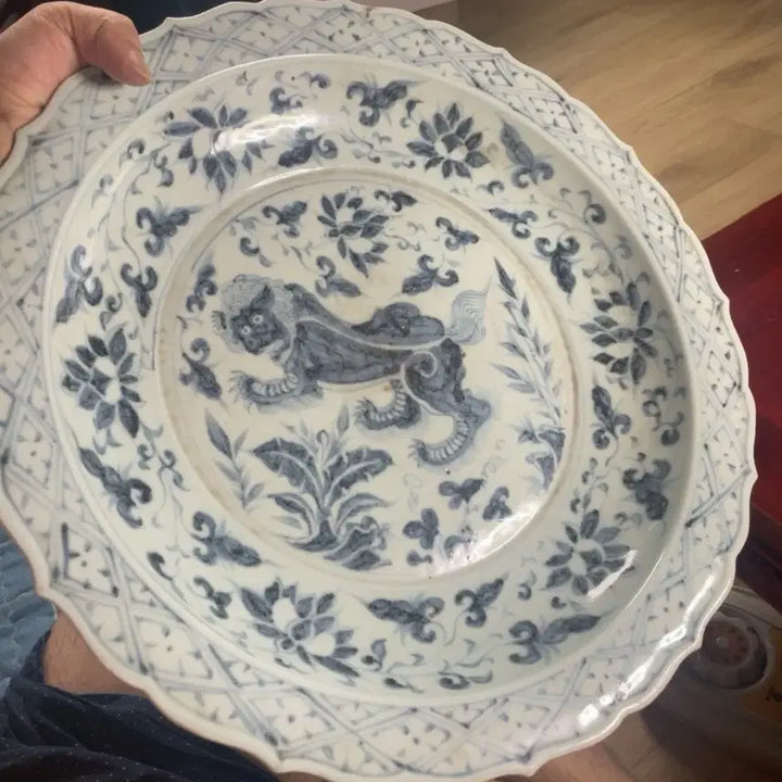 [BUNJANG] Ming Dynasty Blue and White Narrative Motif Brush Washer / 명대 청화서사문 화구 대접
