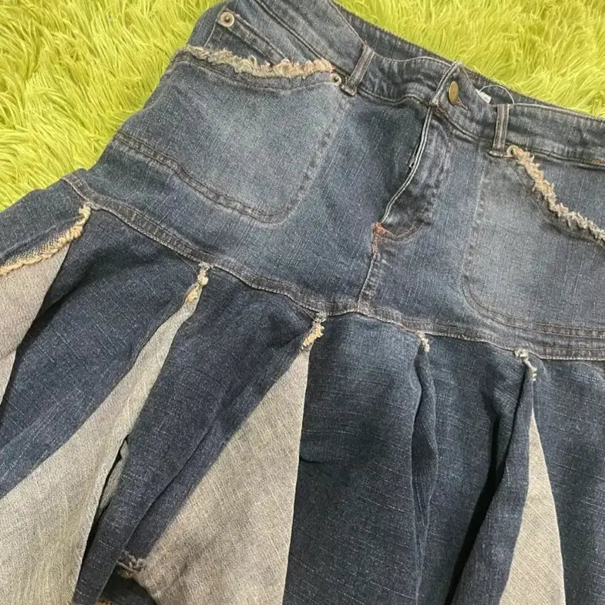[BUNJANG] Patchwork Denim Mini Skirt / 패치워크 데님 미니스커트 청치마 빈티지스커트