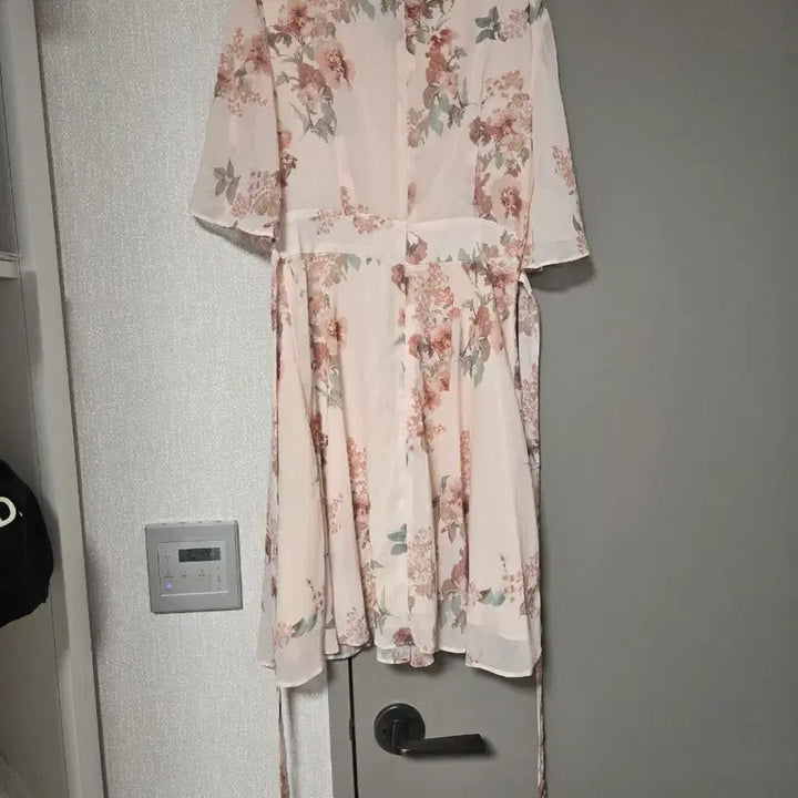 [BUNJANG] Floral Chiffon Short Sleeve Dress / 플라워 쉬폰 반팔 원피스