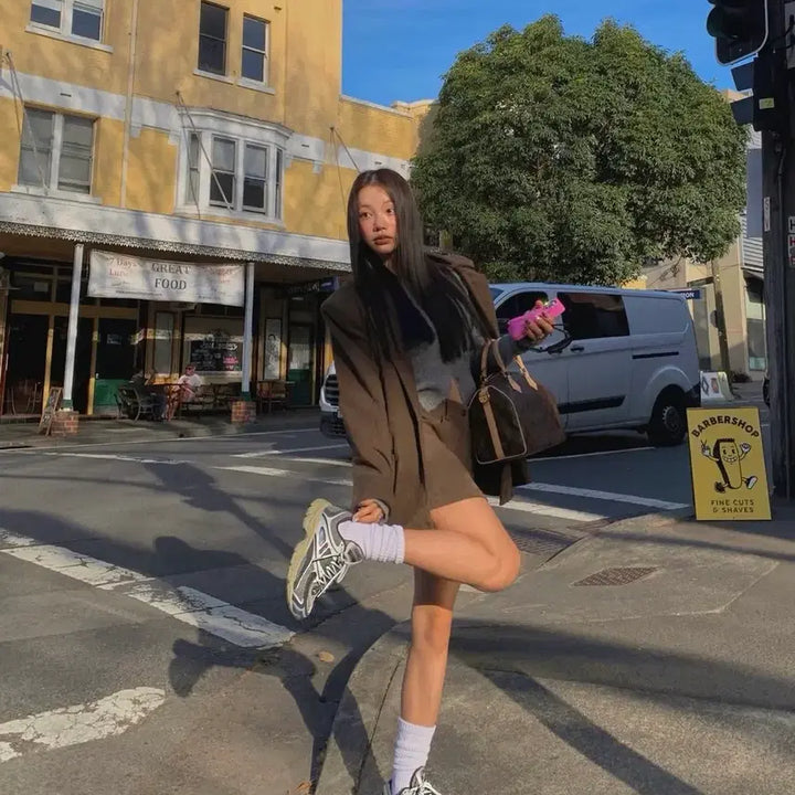 [BUNJANG] Project Wave Suede Brown Jacket Set / 프로젝트 웨이브 스웨이드 브라운 자켓 셉업