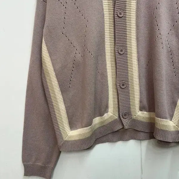 [BUNJANG] Hatching Room Argyle Cardigan Dusty Pink / 3 해칭룸 세미 오버핏 아가일 아카이브 가디건 더스티 핑크