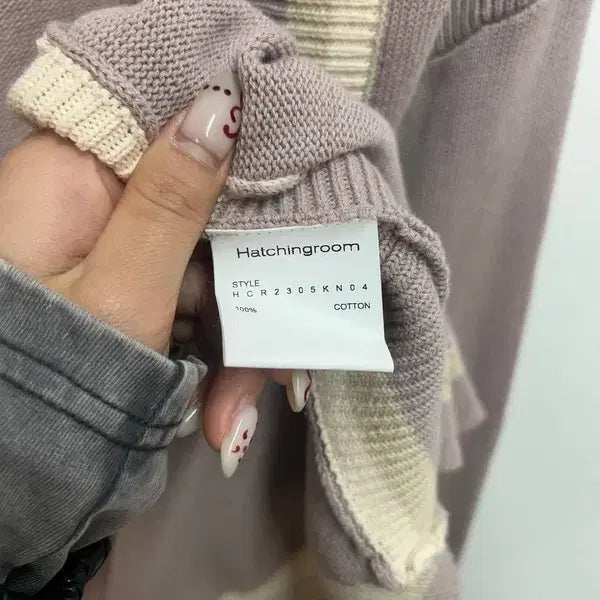 [BUNJANG] Hatching Room Argyle Cardigan Dusty Pink / 3 해칭룸 세미 오버핏 아가일 아카이브 가디건 더스티 핑크