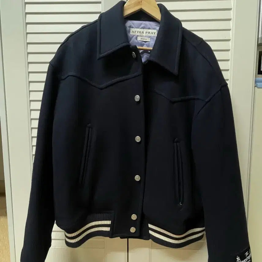 [BUNJANG] Afterpray Teddy Blouson Navy M / 애프터프레이 테디 블루종 네이비 M