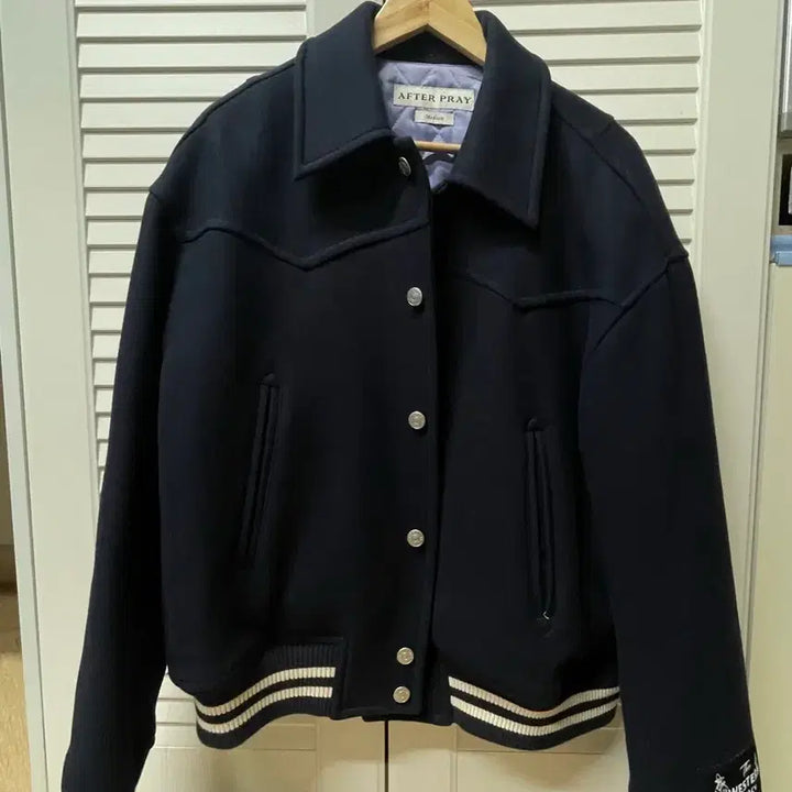 [BUNJANG] Afterpray Teddy Blouson Navy M / 애프터프레이 테디 블루종 네이비 M
