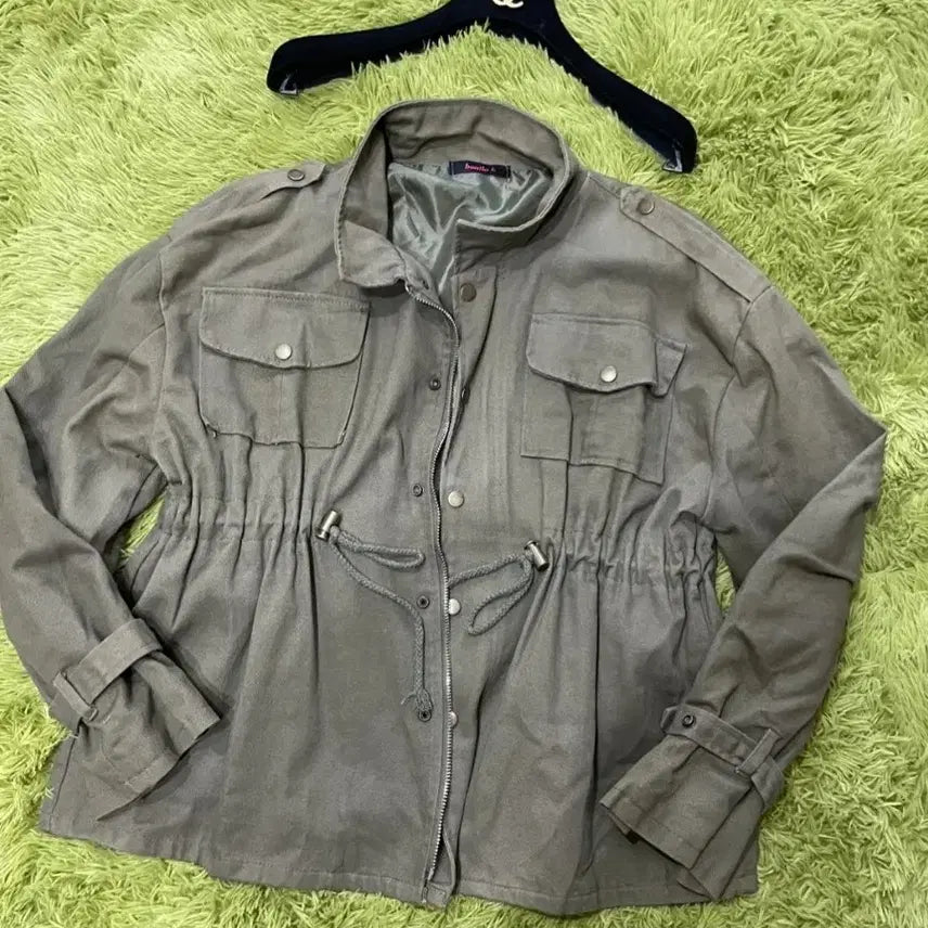 [BUNJANG] Khaki String Field Jacket / 카키색 스트링 야상 점퍼