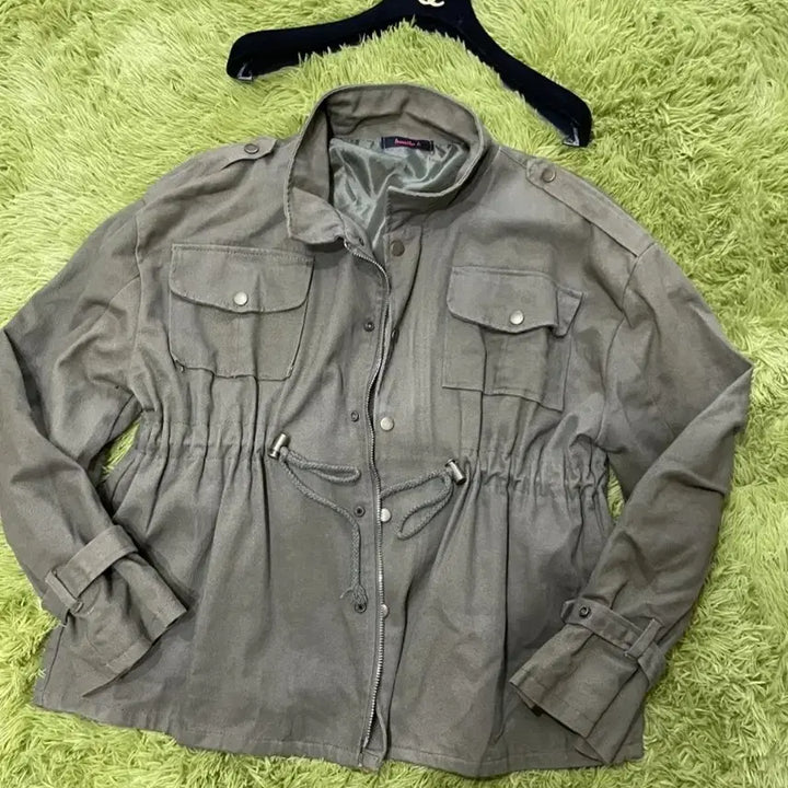 [BUNJANG] Khaki String Field Jacket / 카키색 스트링 야상 점퍼