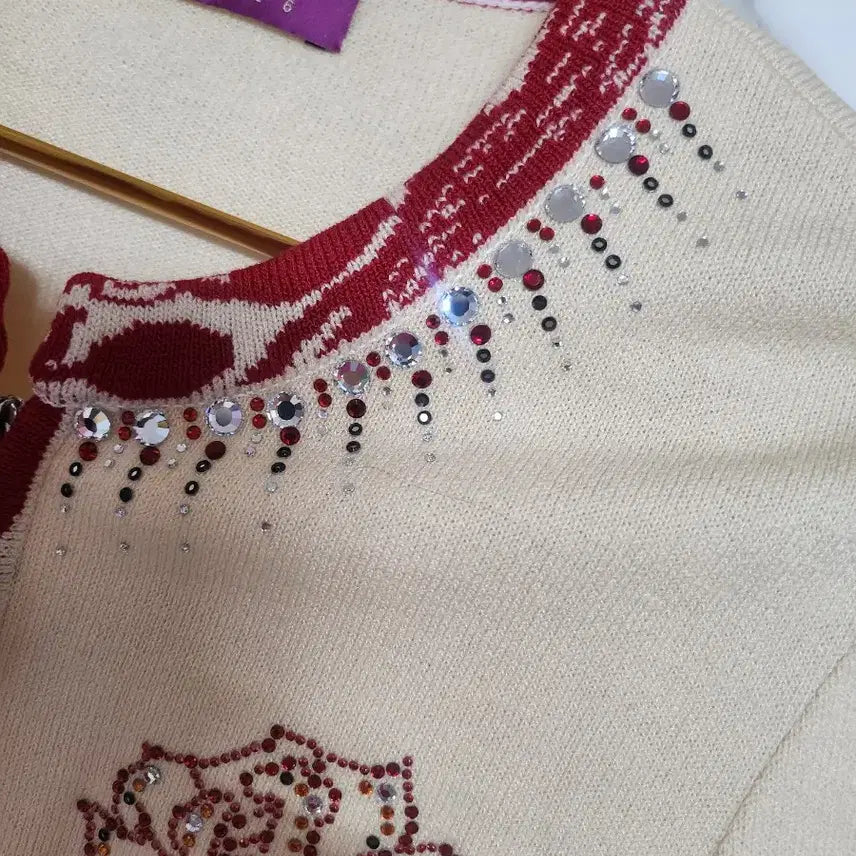 [BUNJANG] Senji Cubic Embellished Ivory Cardigan / 새상품 Senji 큐빅 장식 아이보리 가디건 55  66