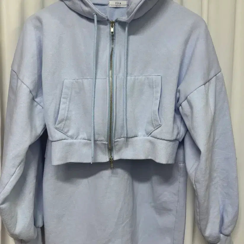 [BUNJANG] Hooded Zip-up &amp; Long Skirt Set - Sky Blue Two-Piece Set / 후드집업+롱스커트 소라색 투피스 셋업