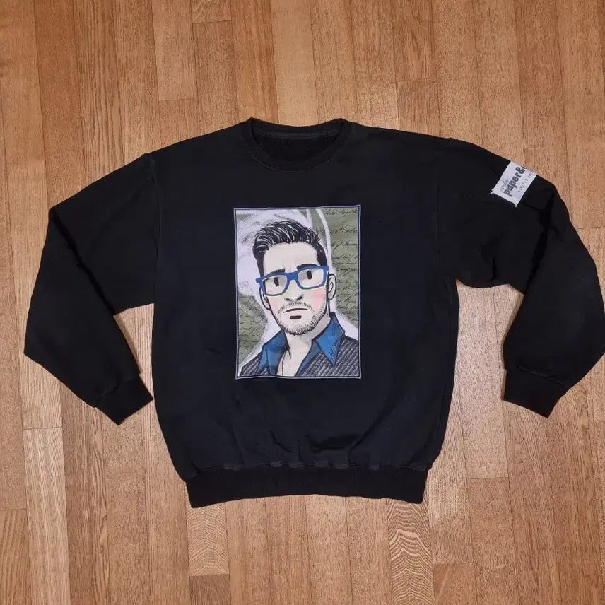 [BUNJANG] Atelier Paper&amp;Crayon Black Limited Edition Sweatshirt / (한정판)아틀리에 페이퍼&amp;크레용 블랙 맨투맨