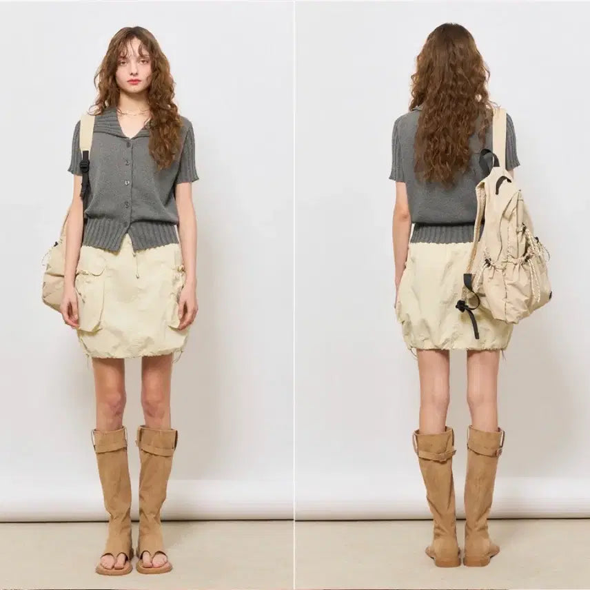 [BUNJANG] General Idea Terry Half Cardigan (Charcoal) / 제너럴아이디어 테리하프 가디건(차콜)
