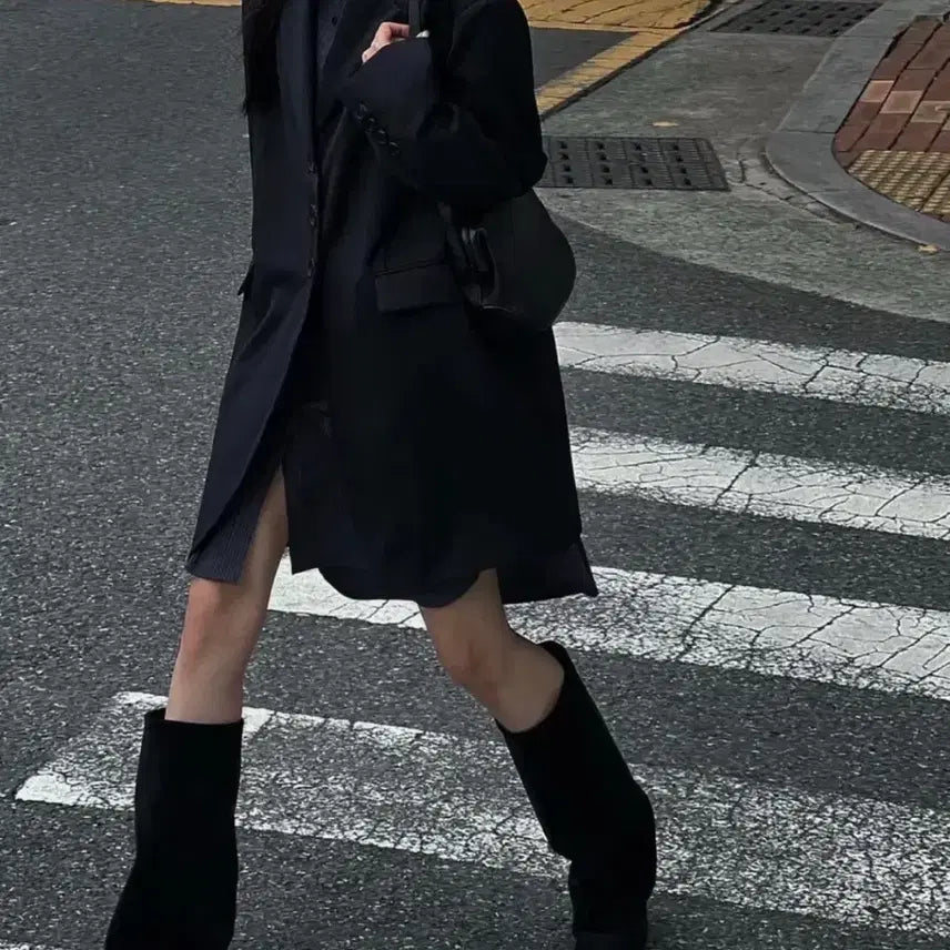[BUNJANG] Trimmingbird Oversized Single Jacket Black / 트리밍버드 오버핏 싱글 자켓 블랙