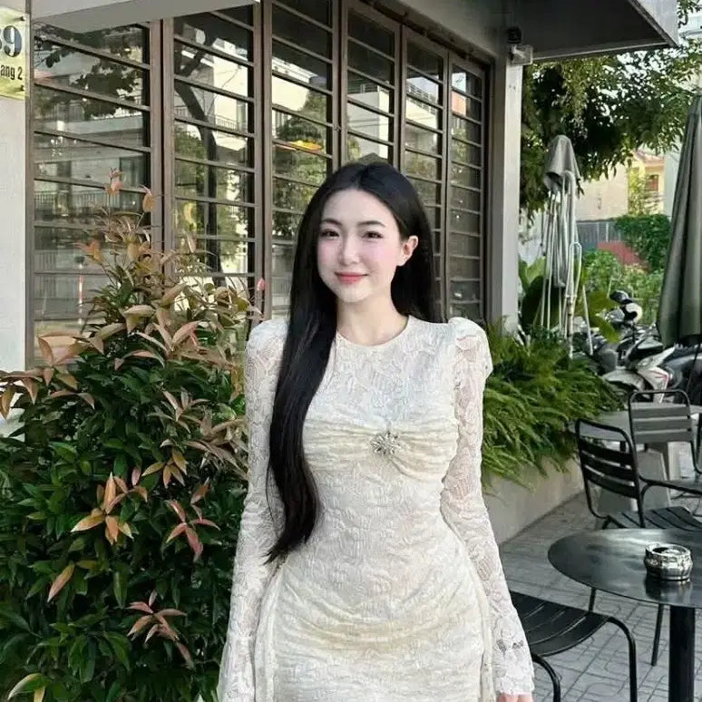 [BUNJANG] Luxury Lace Slim Mini Dress / [새상품] 럭셔리 레이스 슬림 미니 원피스 (S/M/L) - 2컬러
