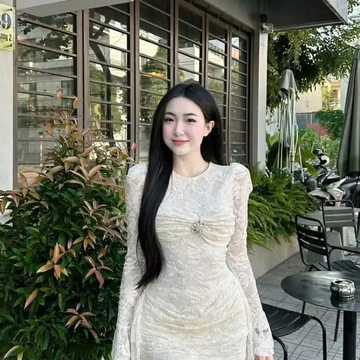 [BUNJANG] Luxury Lace Slim Mini Dress / [새상품] 럭셔리 레이스 슬림 미니 원피스 (S/M/L) - 2컬러