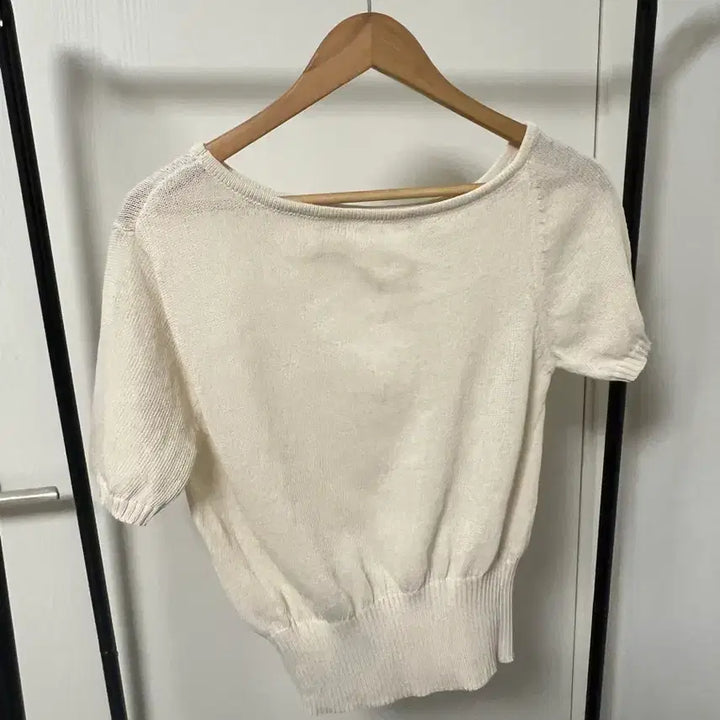 [BUNJANG] Ivory Short Sleeve Knit Top / 아이보리 반팔 니트 1112