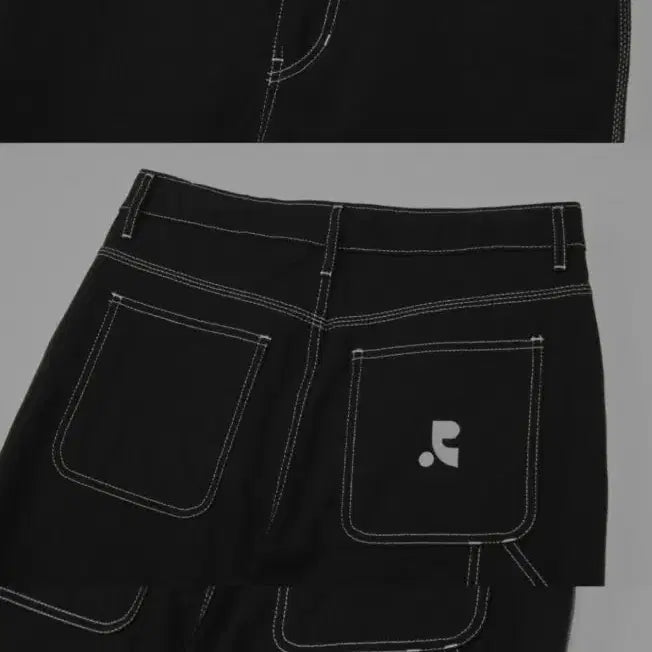 [BUNJANG] Rest &amp; Recreation Stitch Carpenter Pants Black S Set / 레스트앤레크레이션 스티치 카펜터 팬츠 블랙 S 세트입니다