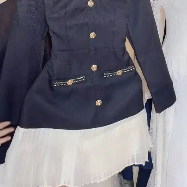[BUNJANG] Elegant Tweed Color Block Pleated Mini Dress / 새상품] 고급스러운 트위드 배색 플리츠 미니 원피스