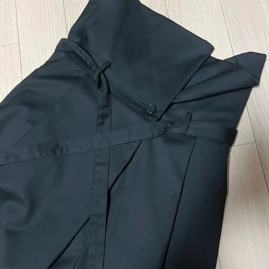 [BUNJANG] KUME Waist Folded Trousers Wide Slacks - Black / 새상품) 쿠메 KUME 웨이스트 폴디드 트라우저 벨트랩팬츠와이드슬랙스블랙