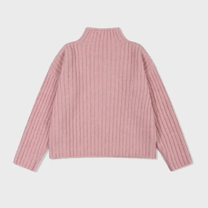 [BUNJANG] NuaNue Knit Turtleneck Pullover Pink / 누아누 니트 터틀넥 풀오버 핑크(공홈 품절)(실착1회)